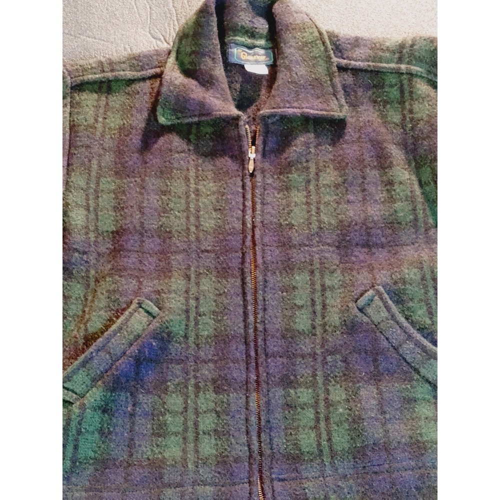 Glenover Vintage 80s Men's Wool Dark Green Coat - Size M - Picture 5 of 11